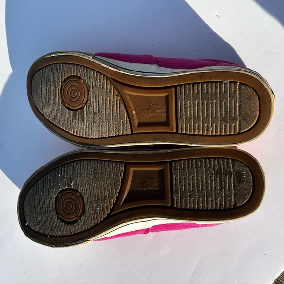 POLO Ralph Lauren Fuchsia and Navy  Sneaker Leather Laces Size 9.5 - Picture 8 of 11